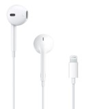 Handsfree (casti) cu fir si microfon stereo Apple Earpods MMTN2ZM/A alb pentru dispozitive cu conector Lightning