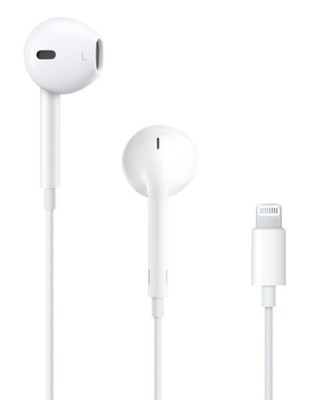 Handsfree (casti) cu fir si microfon stereo Apple Earpods MMTN2ZM/A alb pentru dispozitive cu conector Lightning foto