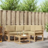 vidaXL Set de canapele de exterior cu pernă 5 pcs Alb și Bej 3387597