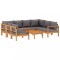Set de canapele gradina cu perne, 6 piese, lemn masiv acacia