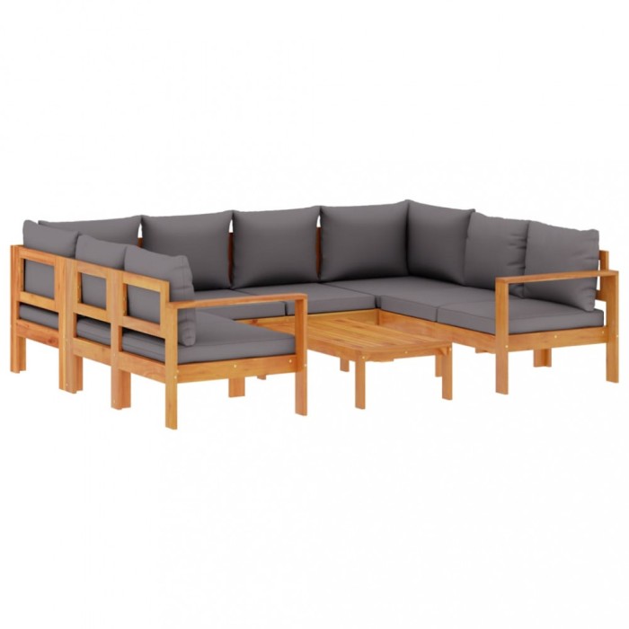 Set de canapele gradina cu perne, 6 piese, lemn masiv acacia