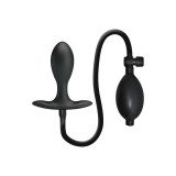 Plug anal cu pompă MR. PLAY Inflatable Anal Plug, pentru stimularea punctului P, din silicon moale, culoare negru, diametru 3.2 cm