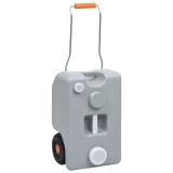 Cumpara ieftin Rezervor de apa cu roti pentru camping, gri, 25 L