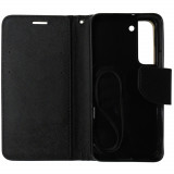 Husa tip carte cu stand Fancy Book auriu cu negru pentru Samsung Galaxy S22 5G