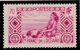 French Oceania (Oceania franceza) - Femeie tahitiana la plaja, dantelat, MNH, Mi.108