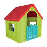 Casuta de joaca pentru copii Keter Wonderfold, rosu/ verde/albastru, 102x90x110 cm