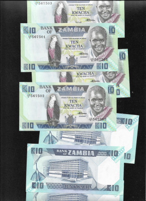 Zambia 10 kwacha 1980(88) unc pret pe bucata foto