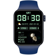 Ceas smartwatch W37 seria 7 compatibil Android si IOS, albastru W37 BMG