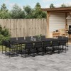 Gossi set mobilier de gradina, 15 piese, cu perne, negru, textilena