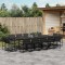 Gossi set mobilier de gradina, 15 piese, cu perne, negru, textilena