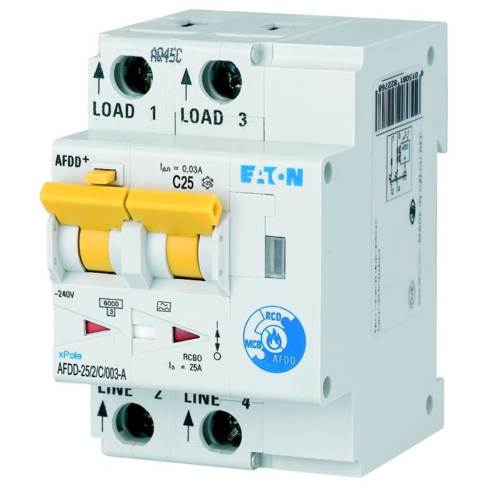 Diferential cu detectie arc electric 25A C 30mA 10kA Xpole Eaton AFDD-25 2 C 003-A