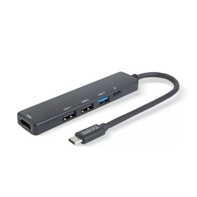 Hub USB multifunctional Delight HDMI + USB Type-C 3.0 + 3x USB-A /1x USB Type-C 5Gbps 100W negru 55064 foto