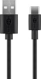 CABLU USB 2.0 A TATA / TATA USB C, NEGRU 0,5M GOOBAY Originale