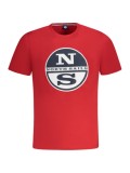 Tricou barbati, cu imprimeu cu logo, Regular fit, Rosu, M