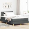 VidaXL Pat boxspring cu saltea Gri &icirc;nchis 120 x 200 cm țesătură 3338987