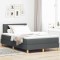 vidaXL Pat boxspring cu saltea Gri &icirc;nchis 120 x 200 cm țesătură 3338987