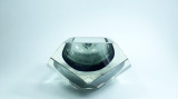 F Vas de sticla veche de Murano, cristal slefuit manual marcat
