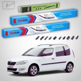 Cumpara ieftin Ștergătoare Skoda Roomster Praktik 5J7 2013-2015 | Set Față și Spate Flat &ndash; TeamCar&reg;