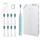 Periuta de Dinti Electrica SofiaCONCEPT&reg;, 8 Capete Incluse, IPX7, 1200Mah, 43000 Miscari/Min, Blue Coral