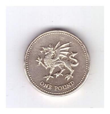 Moneda Anglia 1 pound / o lira 2000, stare buna, curata foto