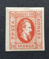 Romania 1865 A.I. Cuza 20p. rosu, stare buna! foto