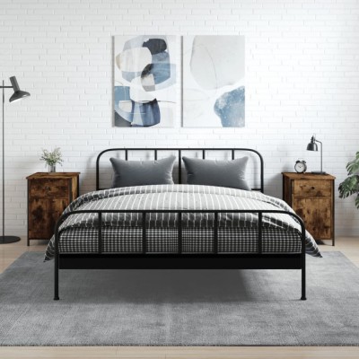 vidaXL Noptiere, 2 buc., stejar fumuriu, 40x42x60 cm, lemn prelucrat 825908 foto