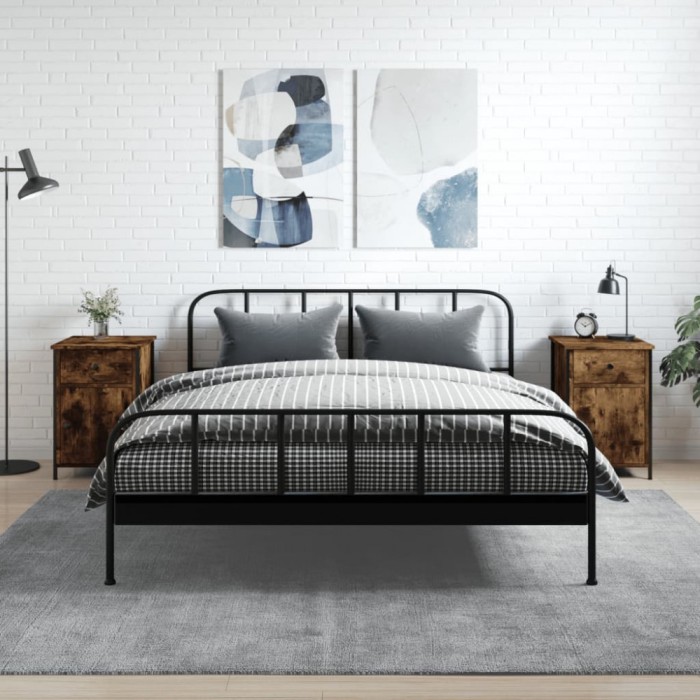 vidaXL Noptiere, 2 buc., stejar fumuriu, 40x42x60 cm, lemn prelucrat 825908