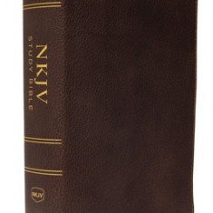 NKJV Study Bible, Premium Calfskin Leather, Brown, Full-Color, Red Letter Edition, Indexed, Comfort Print: The Complete Resource for Studying God's Wo