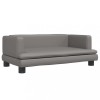 Pat de caini, gri, 80x45x30 cm, piele ecologica