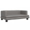 Pat de caini, gri, 80x45x30 cm, piele ecologica