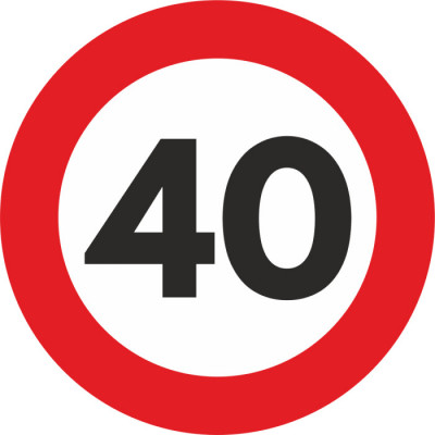 Autocolant Sticker &amp;quot;Limita Viteza&amp;quot; Reflectorizant - 40km/h AVX-SEM014 foto