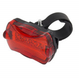 Cumpara ieftin Lampa cu 5 LED pentru spate bicicleta, Esperanza Helvetios, 7 moduri iluminare, alimentare 2 x AAA, rosie