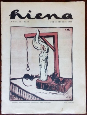 REVISTA HIENA an 3 nr 20(mar 1923) ancheta NUMERUS CLAUSUS/desene STEURER/GINSB. foto