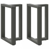VidaXL Picioare de masă &icirc;n formă de T, 2 buc., antracit, 50x35x(72-73) cm, oțel