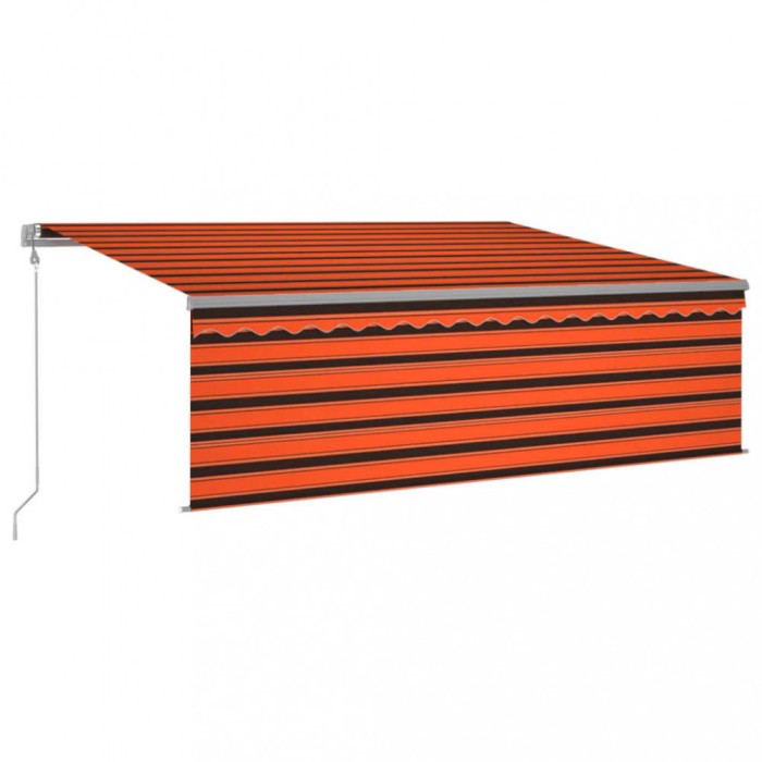 Copertina retractabila automat cu stor, portocaliu&amp;maro 4,5x3 m