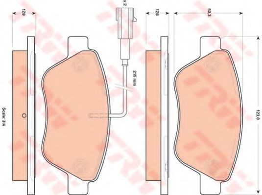 Set placute frana,frana disc FIAT GRANDE PUNTO (199) (2005 - 2016) TRW GDB1842