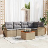 Cumpara ieftin Set de canapele pentru grădină 6 pcs Beige și gri deschis