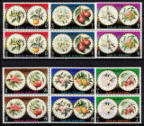RAS AL KHAIMA 1972 - Flori si fructele lor/ serie completa perechi MNH, Nestampilat