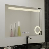 Oglinda LED Rectangulara, 120x80cm, ABSOLU MotionGlow Marcello, Sistem Dezaburire, Ceas &amp; Termometru, Lupa Cosmetica, Dimabila ModernLight Concept