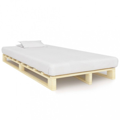 vidaXL Cadru de pat din paleți, 120 x 200 cm, lemn masiv de pin foto