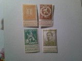 Serie mica Belgia 1912 - Cifra si Albert I in uniforma , 4 valori sarniera
