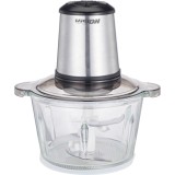 Tocator Vision Chef VC1-201N, 450W, 2 trepte viteze + Pulse, Bol sticla 2l, 4 lame otel inoxidabil, Protectie supraincarcare, Negru/Argintiu