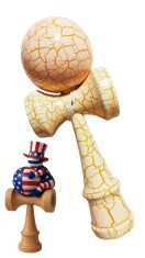 Kendama din lemn natural, Bila lemn + Sticker Waterproof USA pentru telefon, 164KD