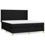 Cumpara ieftin Pat box spring cu saltea, negru, 180x200 cm, catifea