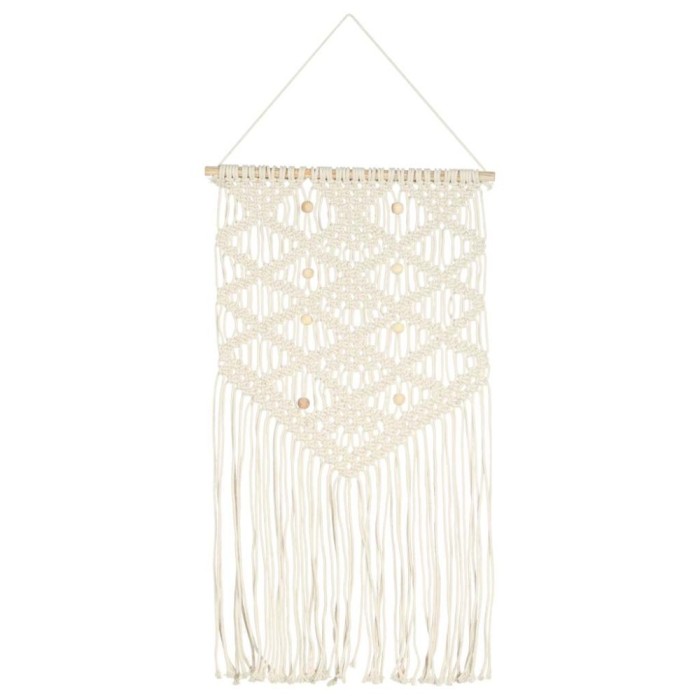 Cuier de perete Macrame, 40x80, bumbac