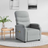 vidaXL Fotoliu de masaj, gri deschis, material textil