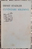 Cuvantare solemna - Ernst Stadler