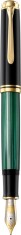 Stilou souveran m1000 b,penita aur18k,accesorii placate cu aur,corp negru-verde