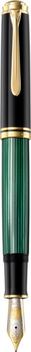 Stilou souveran m1000 b,penita aur18k,accesorii placate cu aur,corp negru-verde