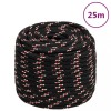 VidaXL Frânghie de barcă, negru, 16 mm, 25 m, polipropilenă